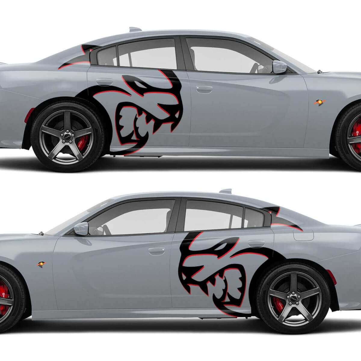 Huge Two colors Hellcat Side Decals Stickers For Dodge Challenger or Charger