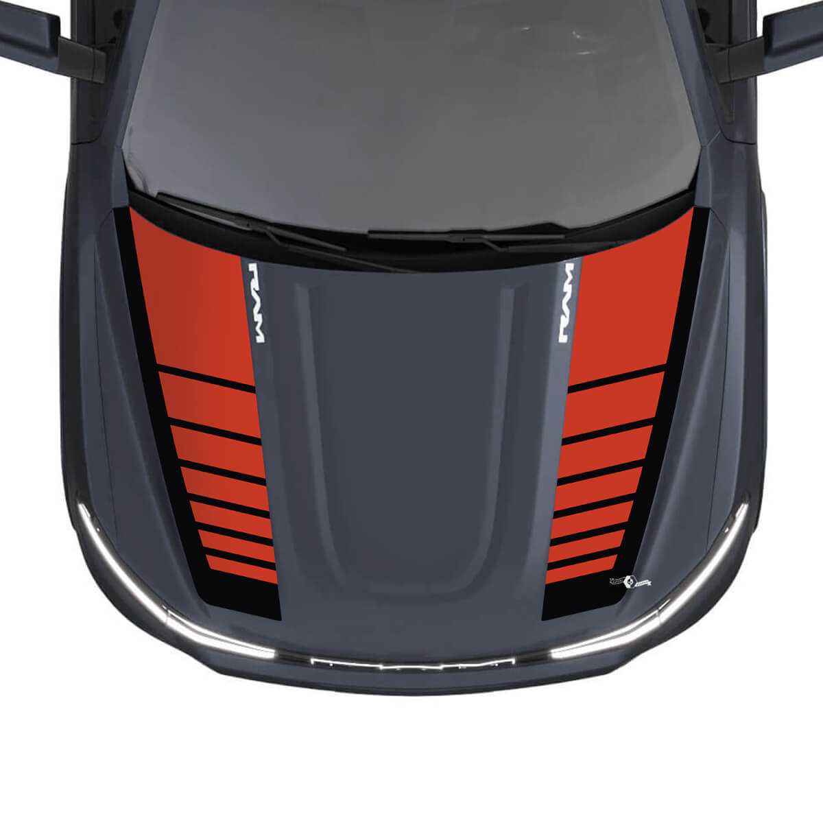 Hood Stripes for Dodge RAM 1500 REV Vinyl Decals Stickers Graphics 2