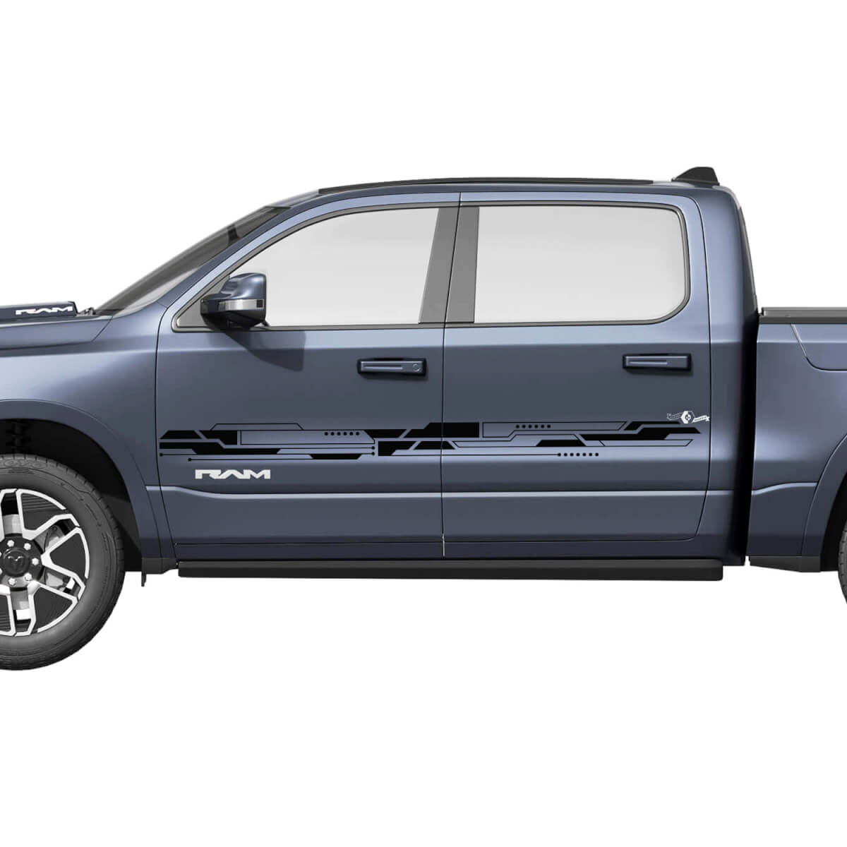 Side Doors Stripes Vinyl Decals Stickers Graphics Dodge RAM 1500 REV