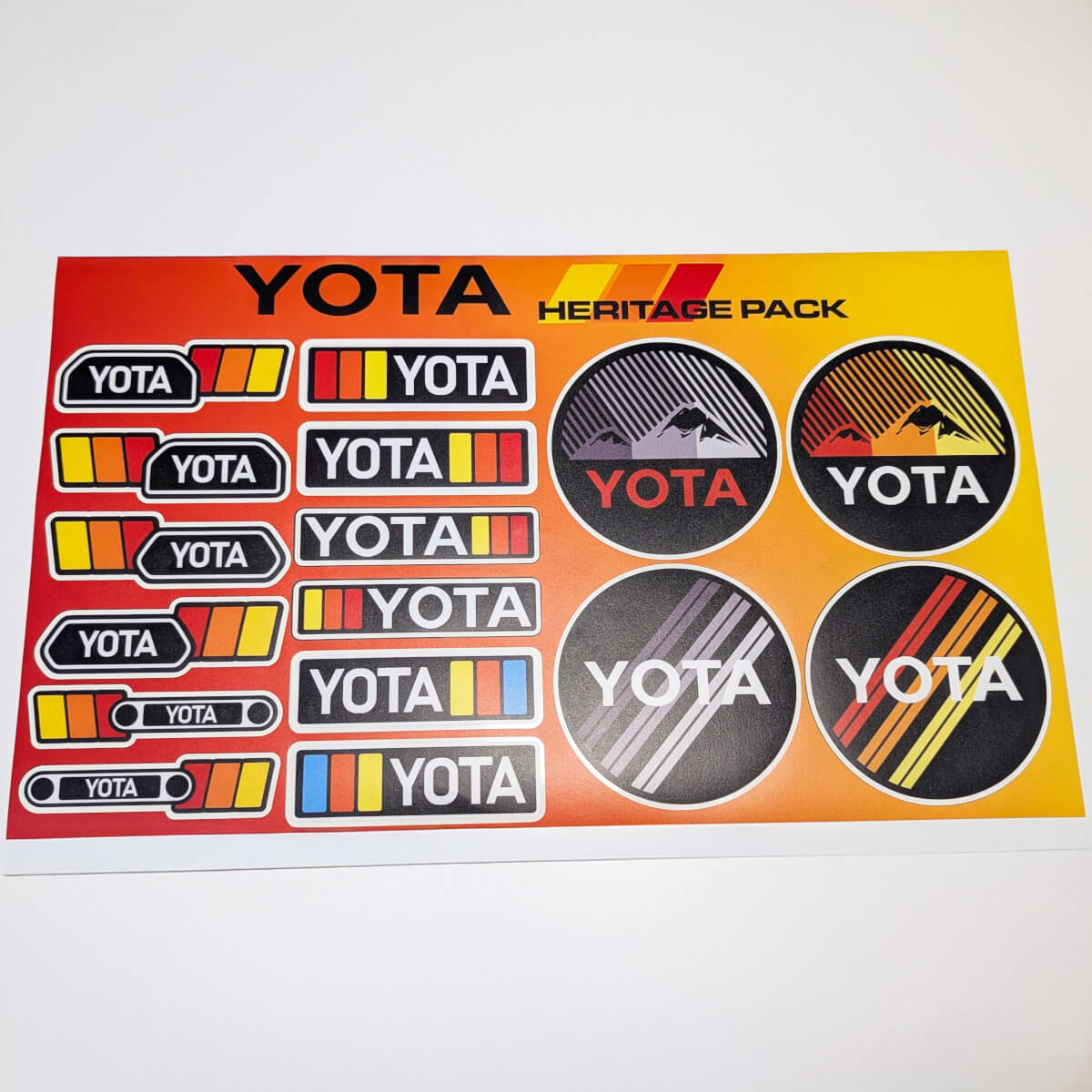 Yota Heritage Retro Vintage Old Style Sticker Pack Decals Graphics for Toyota