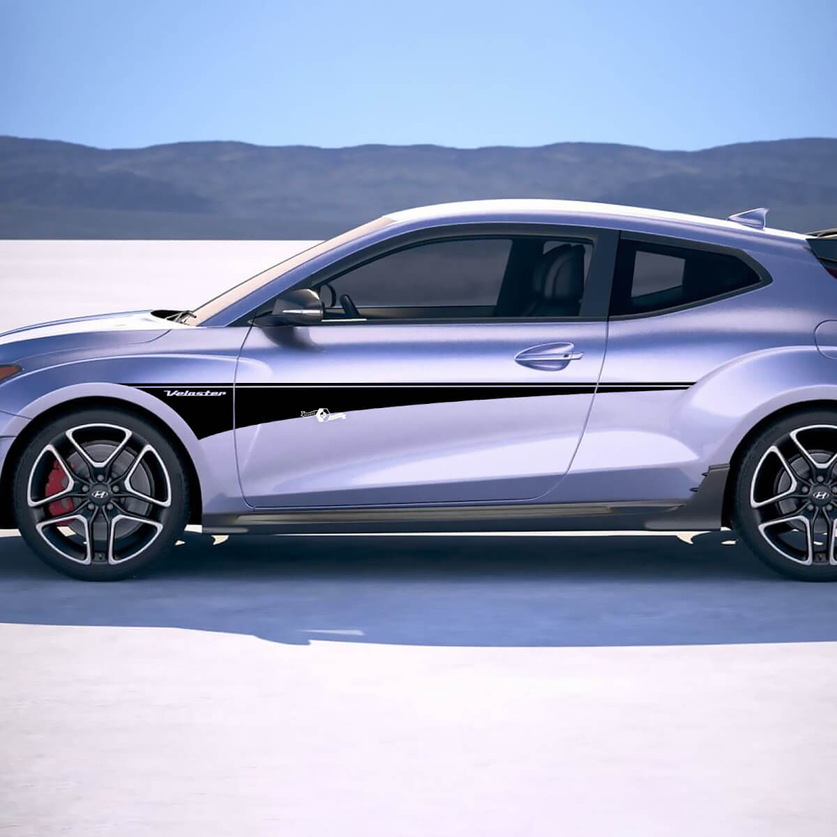 2x Door Side Stripes Vinyl Stickers Decal fit to Hyundai Veloster