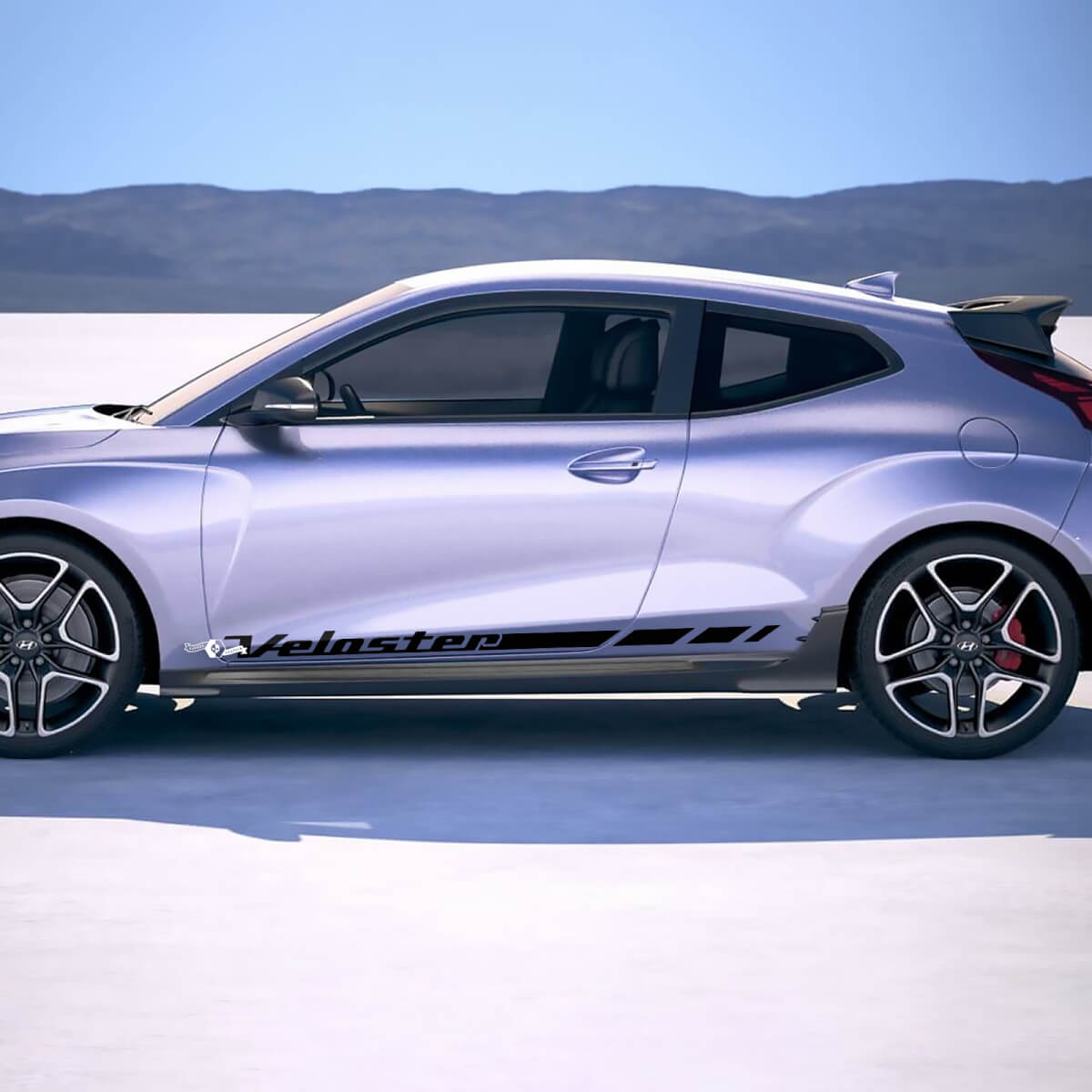 2x Door Side Racing Stripes Vinyl Stickers Decal fit to Hyundai Veloster