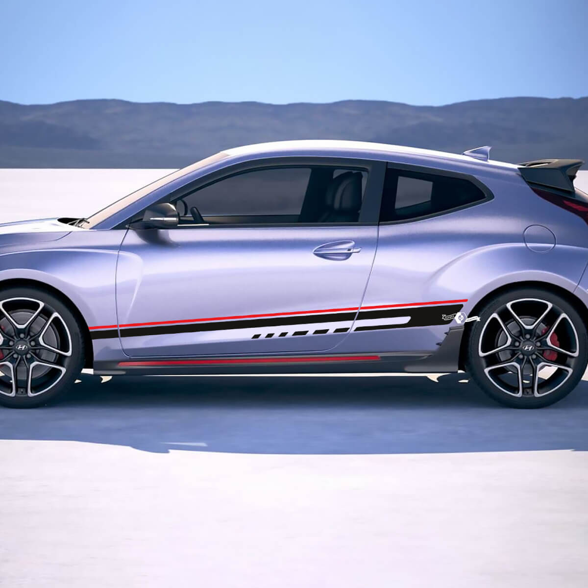 Side Racing Stripes Vinyl Stickers Decal fit to Hyundai Veloster 3