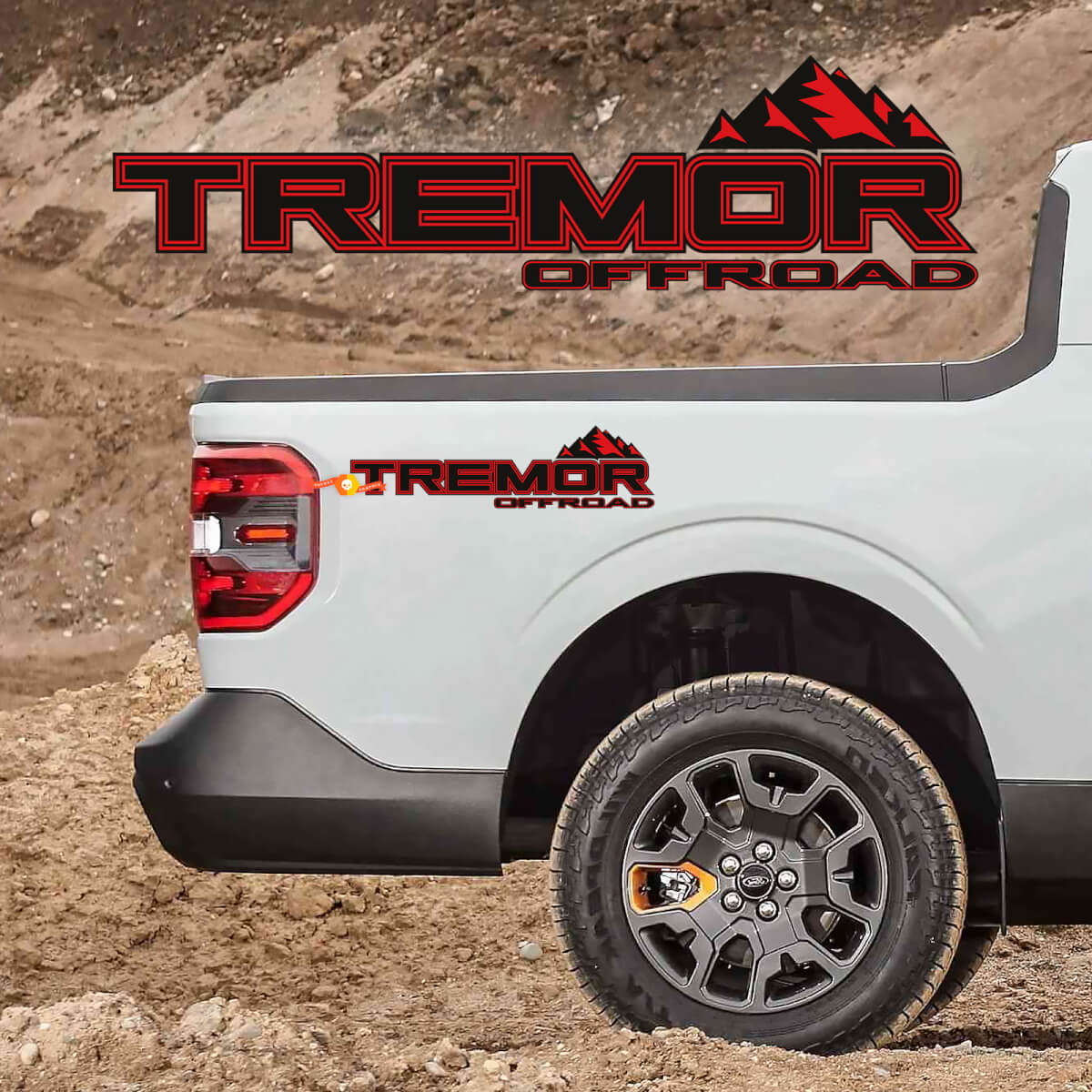 Tremor off road ଟ୍ରକ୍ ବେଡ୍ ସାଇଡ୍ ଡିକାଲ୍ ସେଟ Ford F250 F150 ଭିନିଲ୍ ଷ୍ଟିକର୍‌ଗୁଡ଼ିକ
