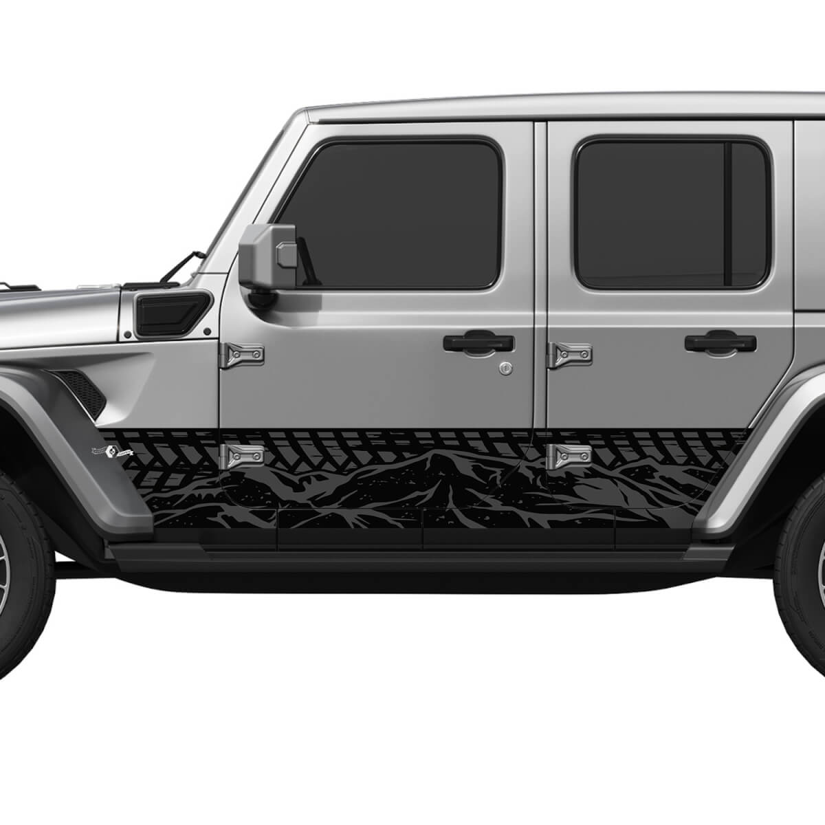 Tire Tracks Mountain Splash Wrap Side Doors Vinyl decal sticker fit Jeep Wrangler 2