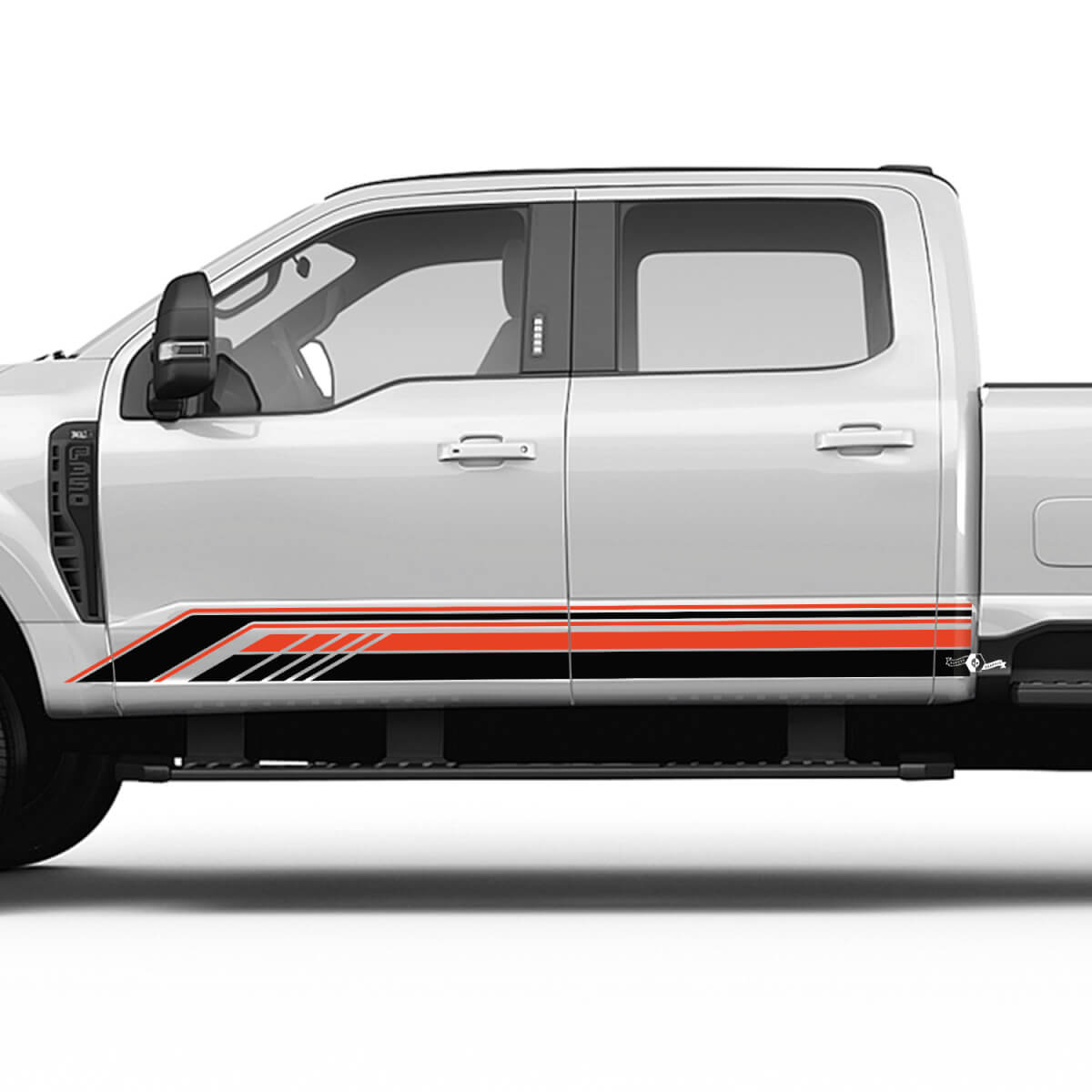 Ford F150 F250 F350 Rocker Panel Side Stripes Vinyl Sticker Graphics 2 colors
