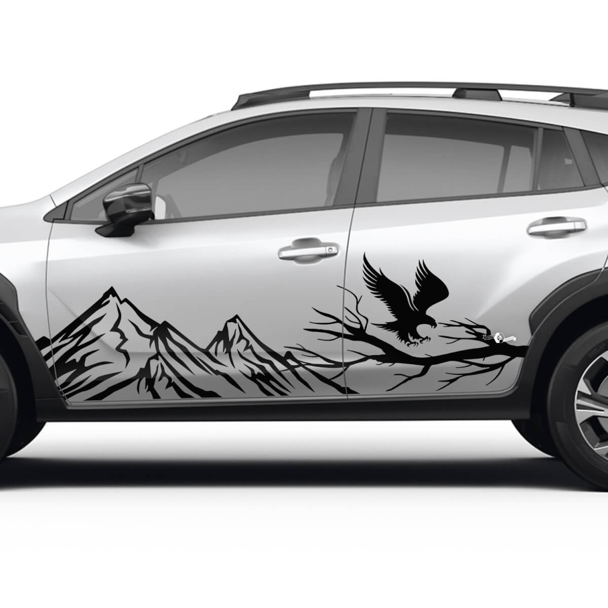 Side Doors Landscape Mountains Eagle Vinyl Decal - Graphic Sticker universal fit Suba