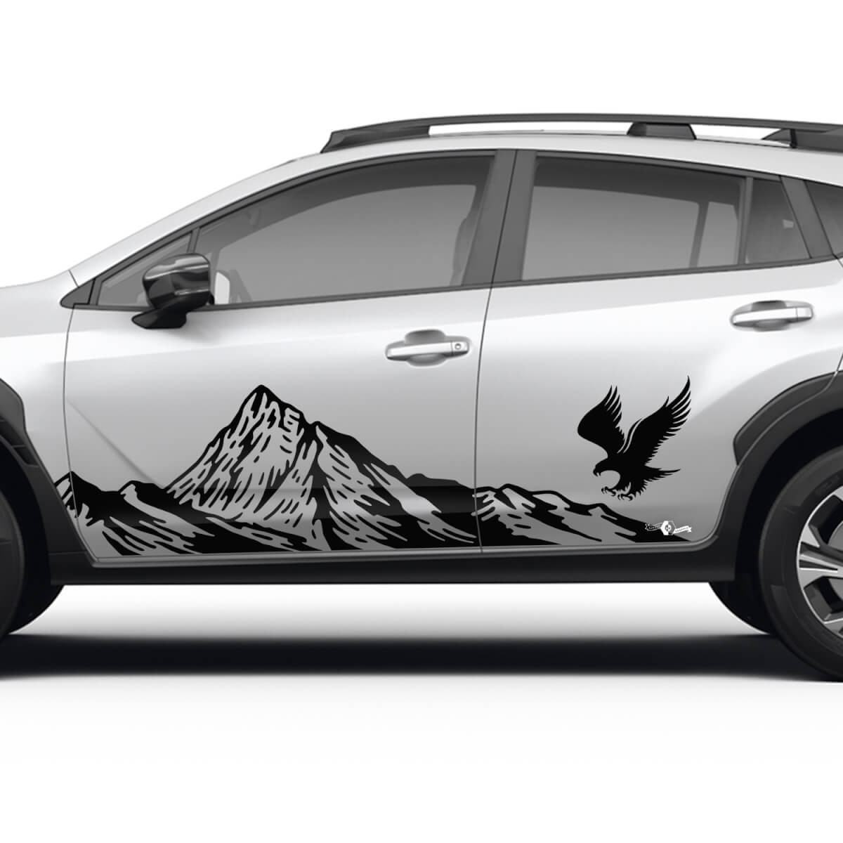 Side Doors Landscape Mountains Eagle Vinyl Decal - Graphic Sticker ajuste universal Suba Crosstrek
