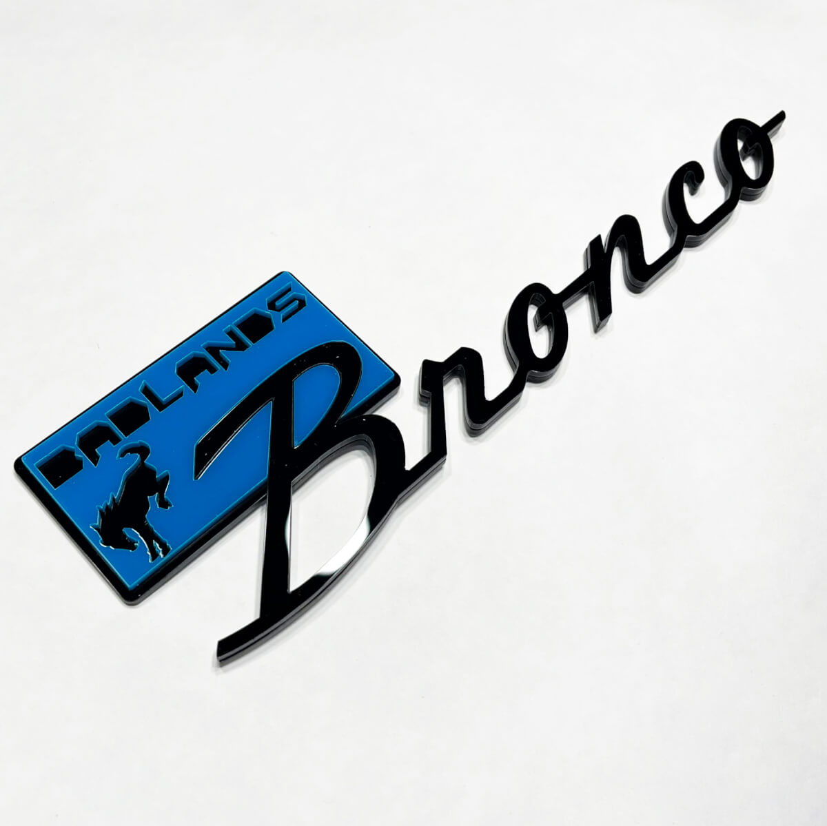 Bronco Badlands Fender Badges Tailgate Emblem 3D Badge Black vs Blue 1