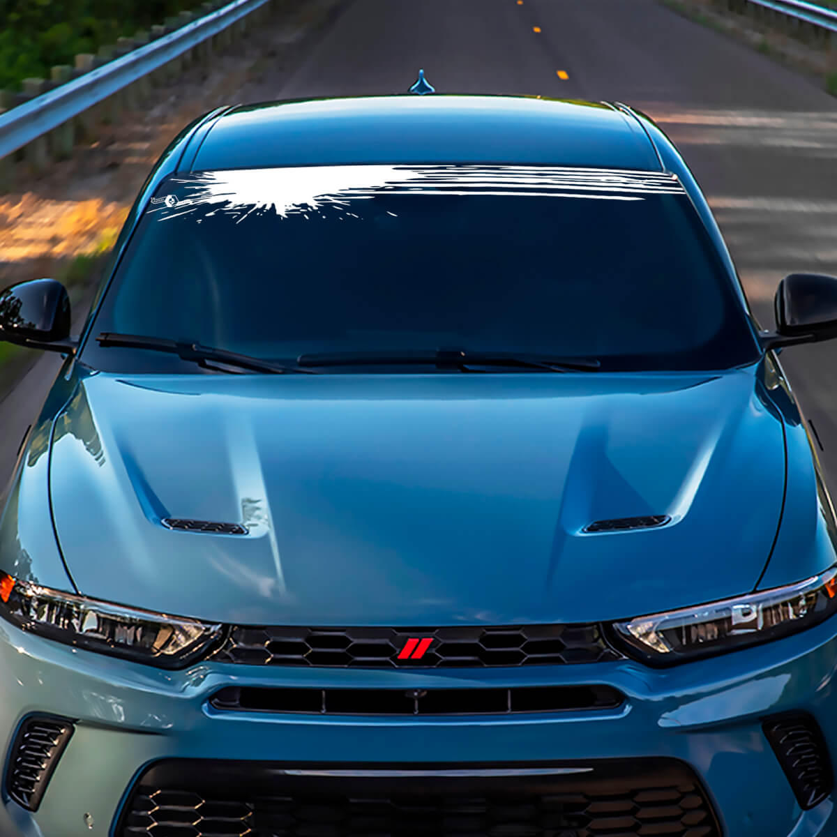 Blot Windshield Stripe Banner Decal Sticker - Custom Vinyl Graphics fit to Dodge Hornet
