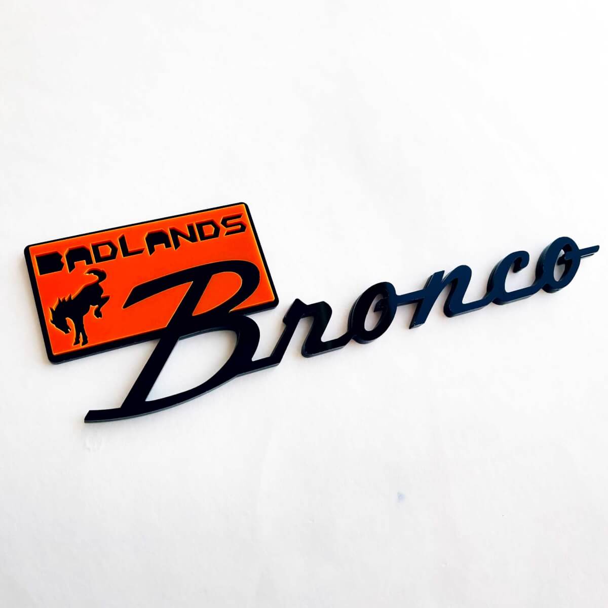 Bronco Badlands Fender Badges Tailgate Emblem 3D Badge Black vs Orange