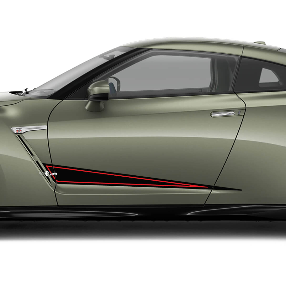 2x Side Doors Graphics Triangle Decal Kit for Nissan GT-R