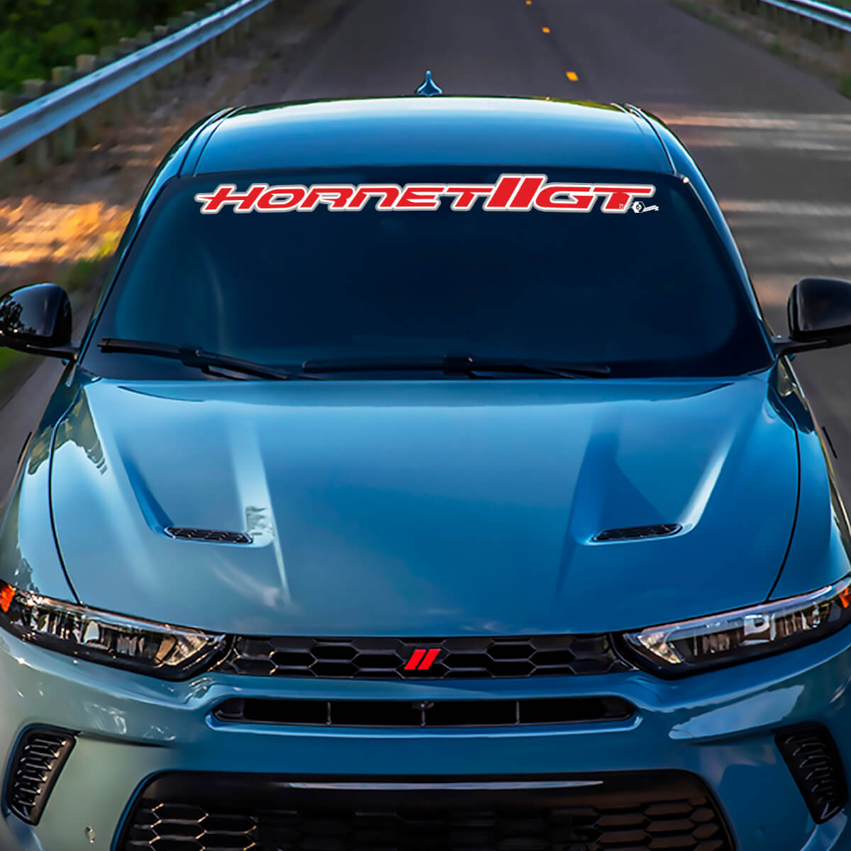 Windshield Banner Decal Sticker Vinyl Graphics fit to Dodge GT Hornet Hash Outline
