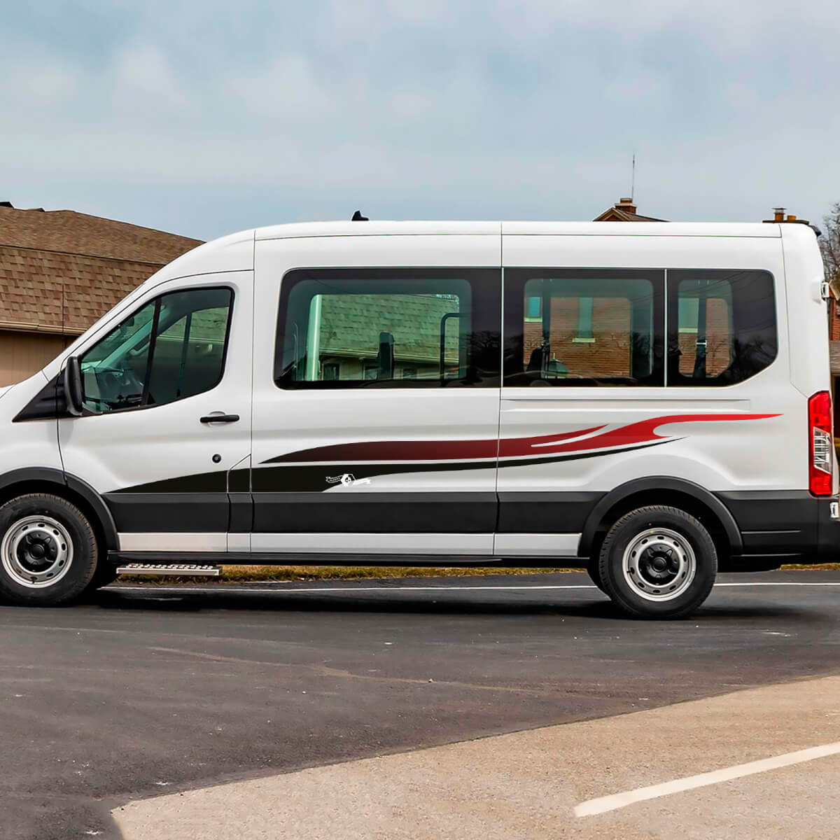 Ford Transit ଧାରା ଗ୍ରାଡିୟେଣ୍ଟ ସାଇଡ୍ ଡୋର୍ସ ଗ୍ରାଫିକ୍ସ ଭିନ୍ୟଲ୍ ଡିକାଲ୍ ସ୍ଟିକର୍ 2
