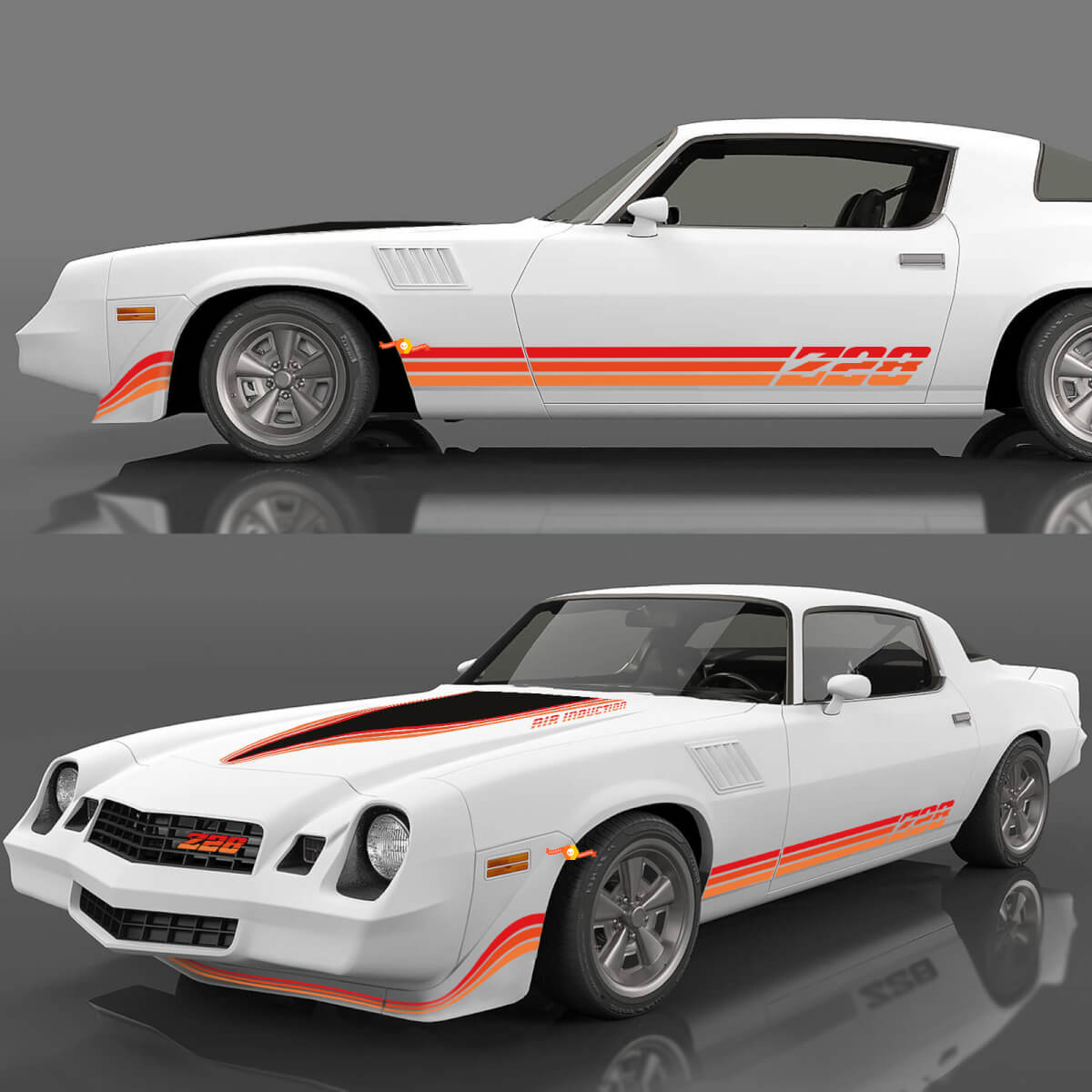 Retro Vintage Decals Sticker Stripes Kit for 1980 1981 Chevrolet Camaro Z28 2