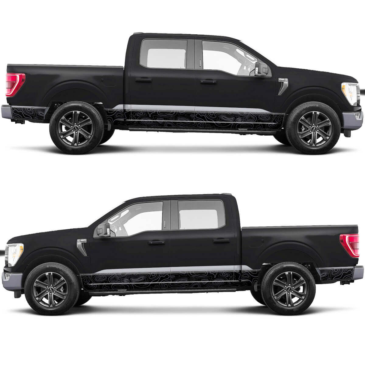 Side Topographic Graphics Vinyl Decals Sticker for Ford F150 Tremor