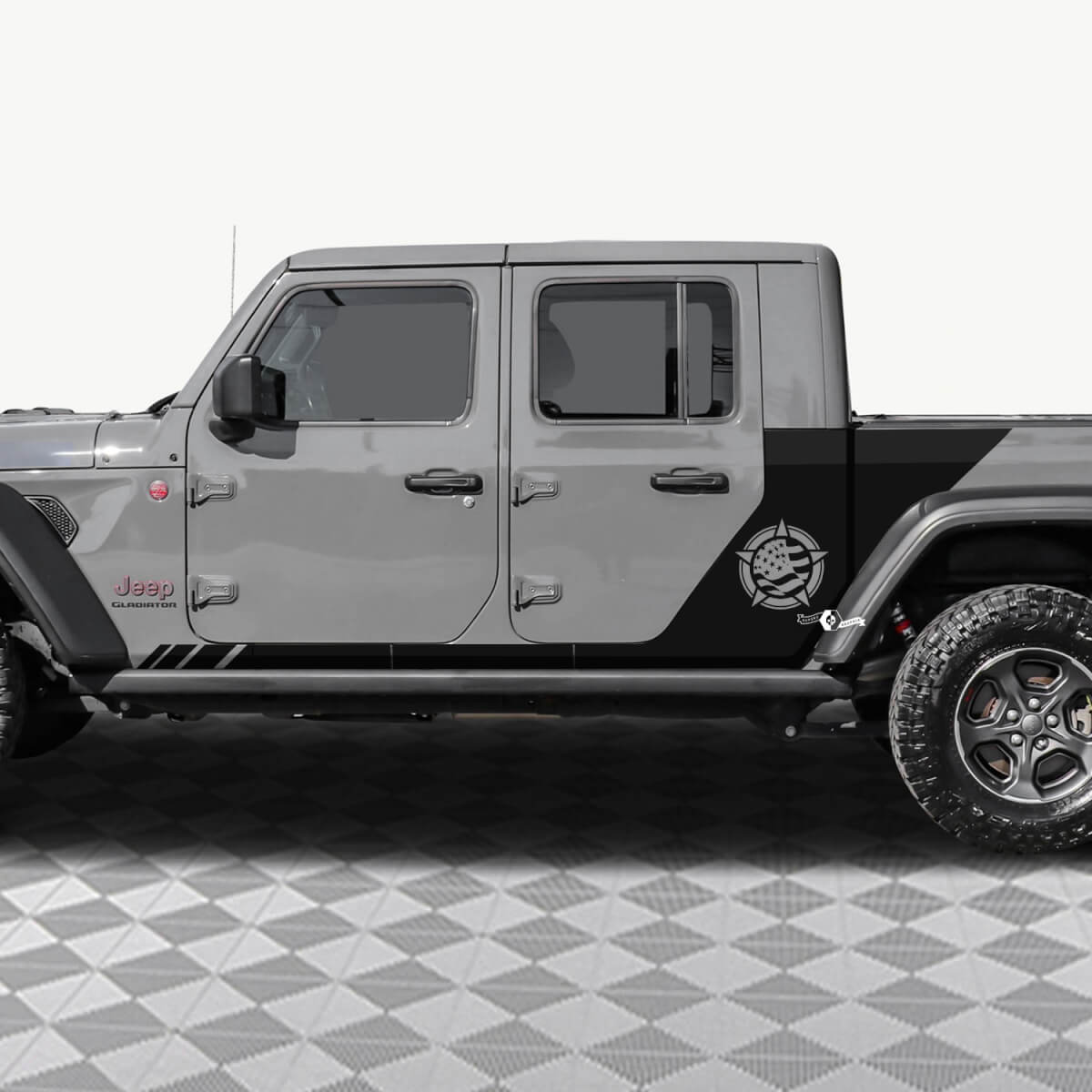 Military Star US Flag Rear Side Doors Vinyl decal sticker fit Jeep Gladiator 2