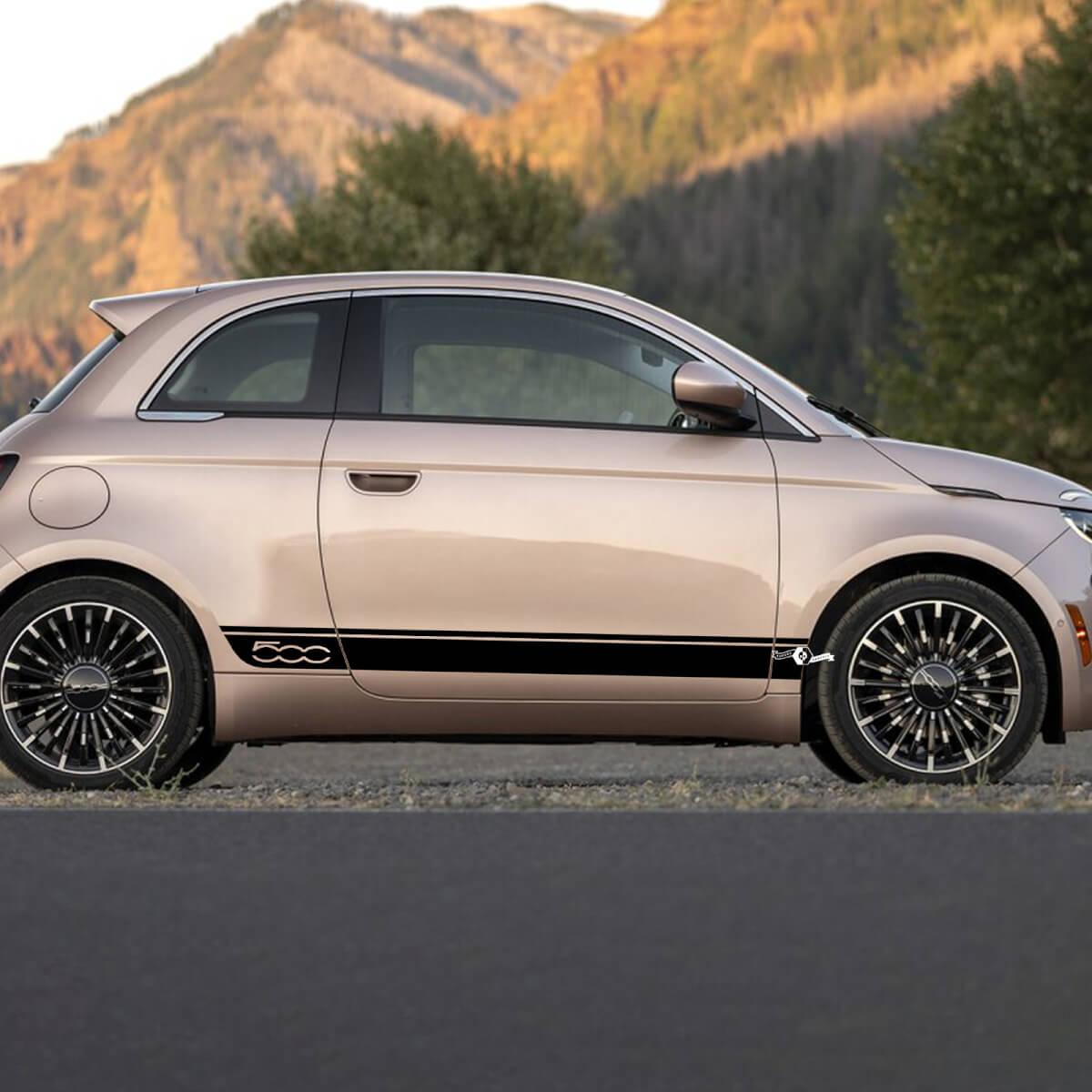 Rocker Panel Doors Decal side Graphics stripes for Fiat 500