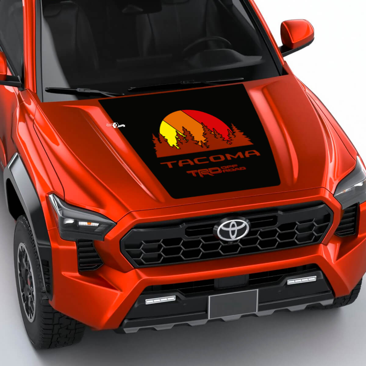 Vintage Retro Heritage Stripes Wrap Hood decal Sticker for Toyota Tacoma fourth-generation