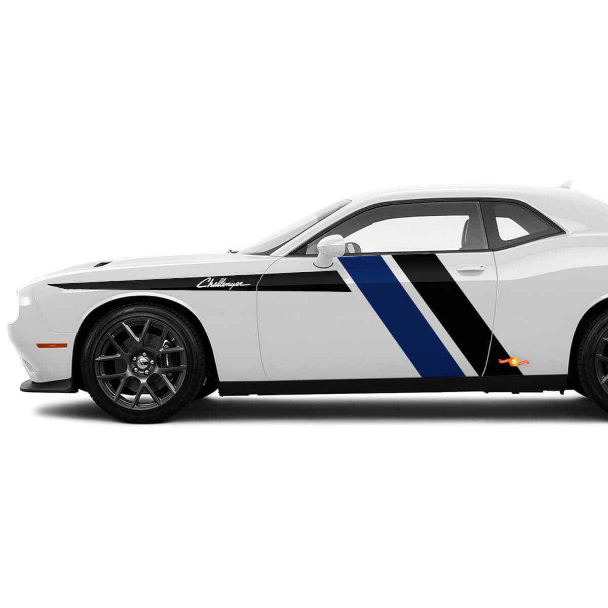 Two colors Side Stripes Accent Decals Stickers For Dodge Challenger