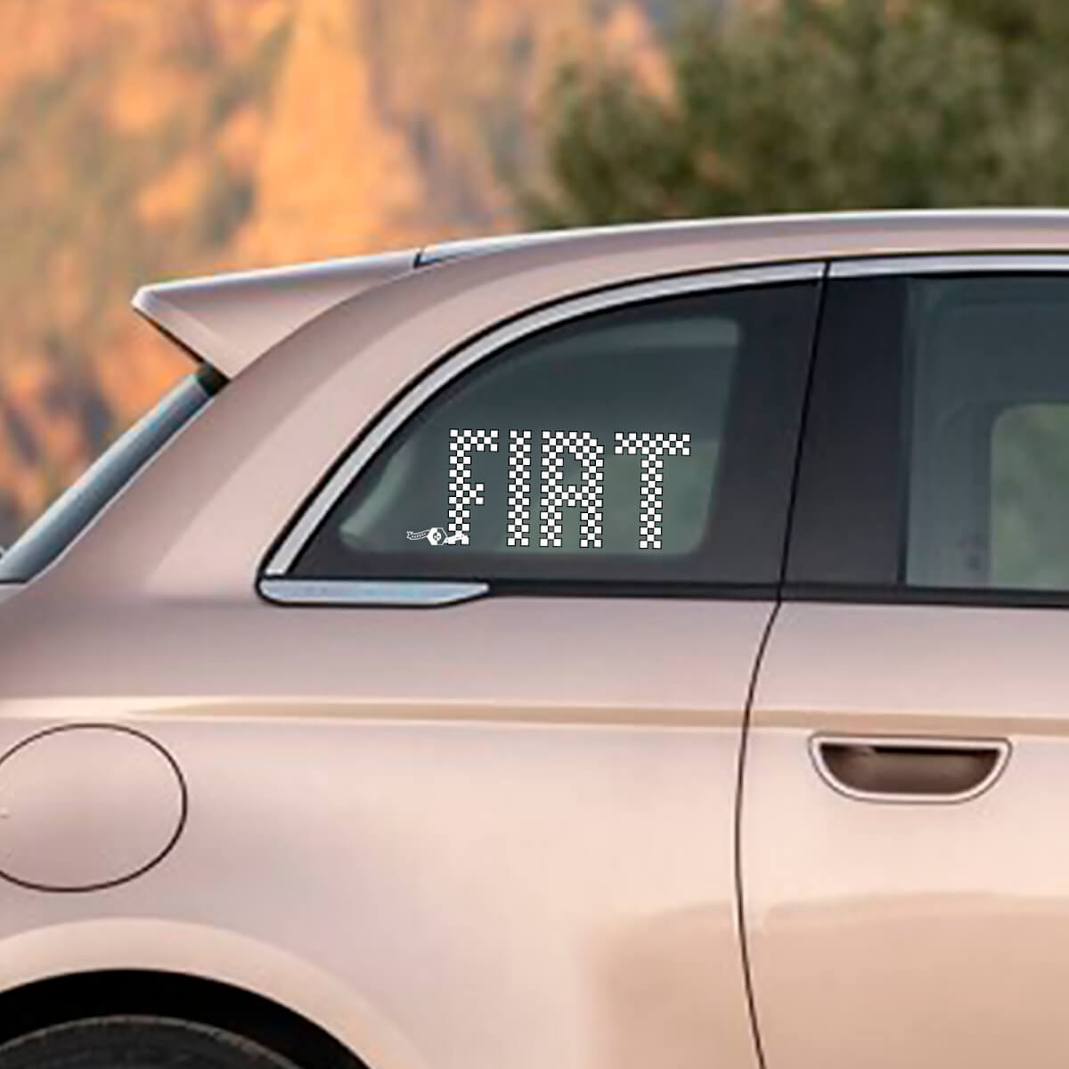 Fiat 500 checkered flag Decal Sticker Side Graphics for Fiat 500