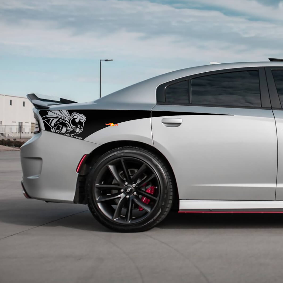 Hell Scat Pack Rear Quarter Side Stripe Vinyl Decal Sticker for Dodge Charger