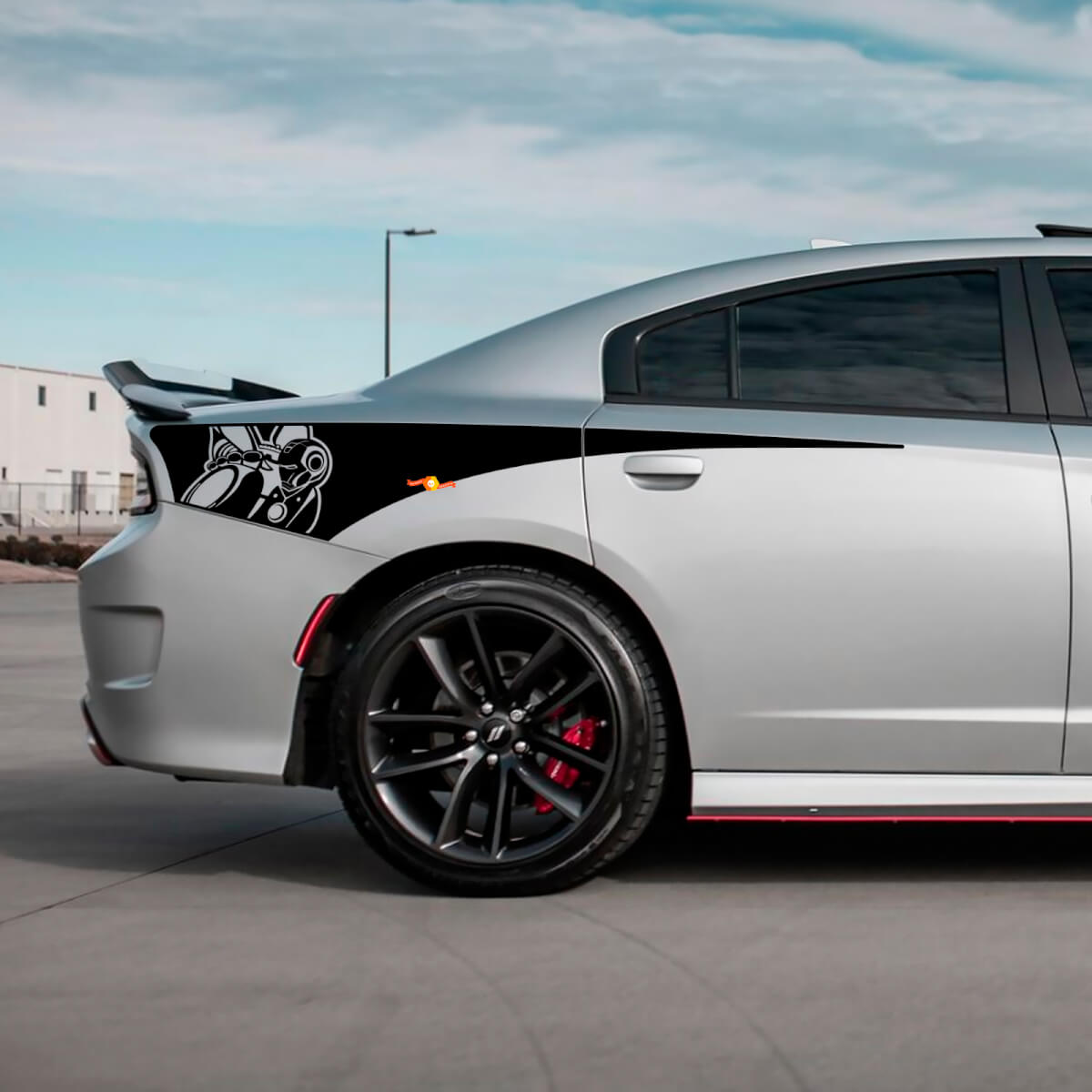 Iron Scat Pack Rear Quarter Side Stripe Vinyl Decal Sticker for Dodge Charger
