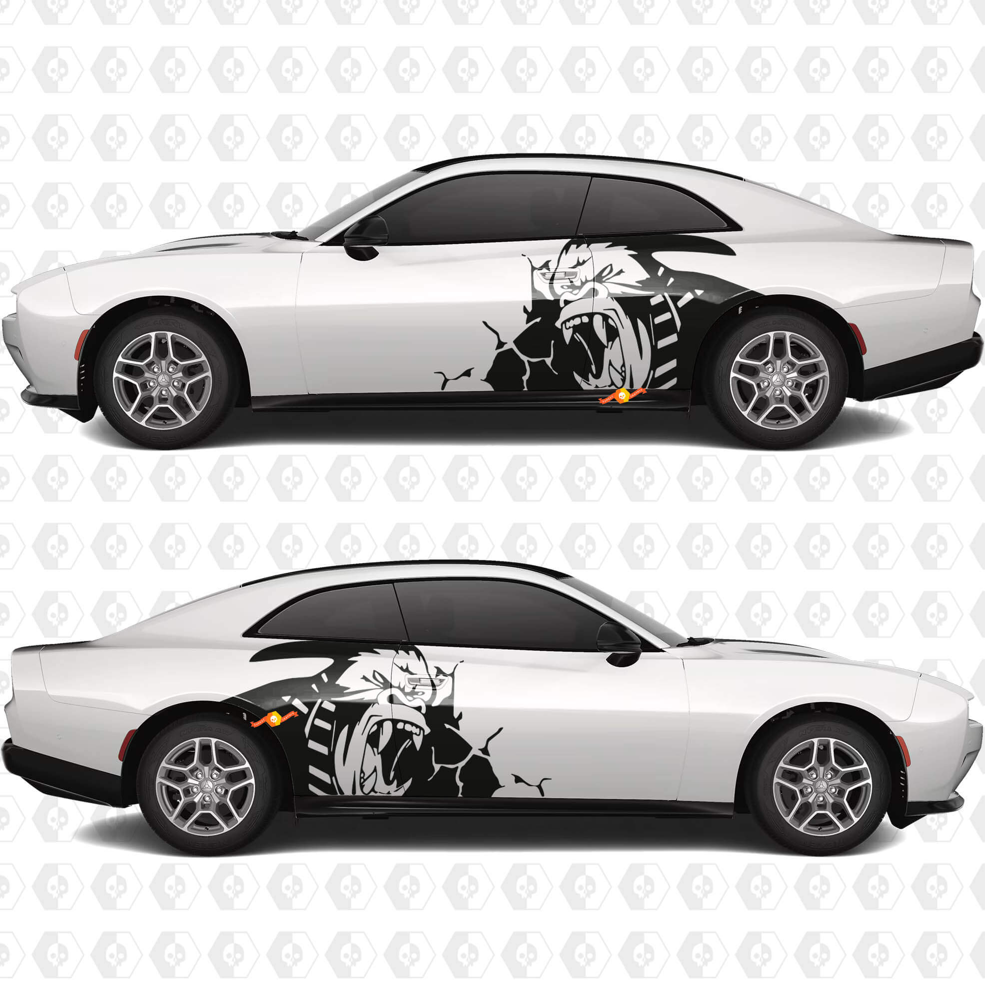 Side Angry Gorilla Kong Side Dodge Challenger o Charger Decals Stickers
