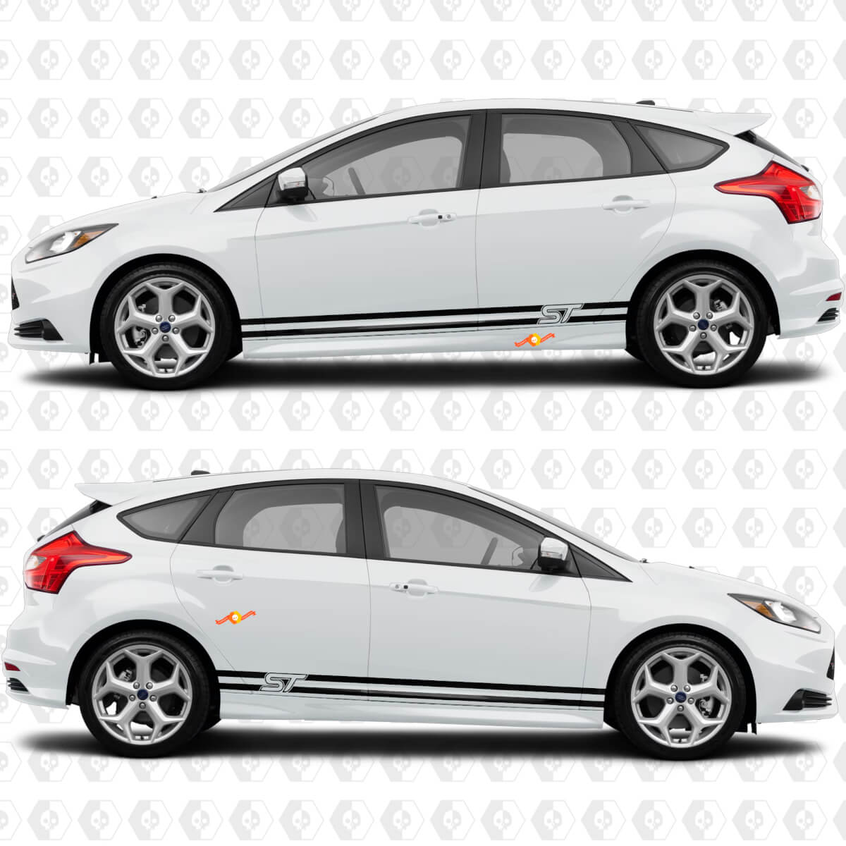 Side Doors Stripe Rocker panel Vinyl Decal Sticker Graphic for Ford Focus ST
