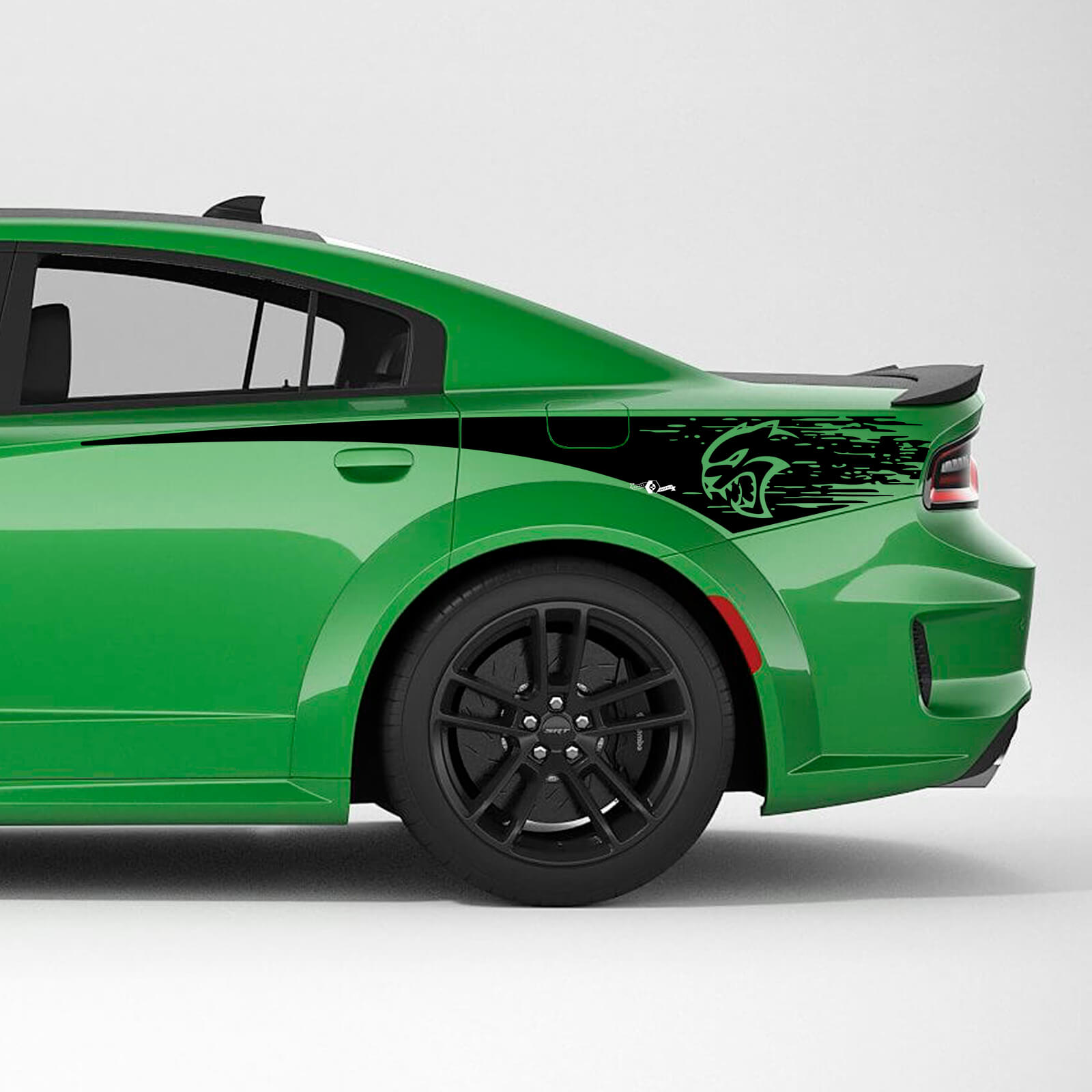 Hellcat Distressed Rear Quarter Side Stripe Vinyl Decal Sticker for Dodge Charger
