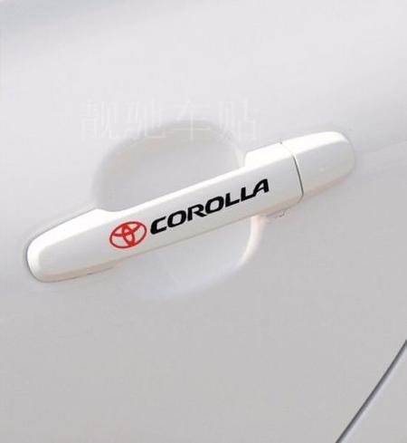 4 X Emblems for doorknob stickers decal DOOR for Toyota corolla CARS
