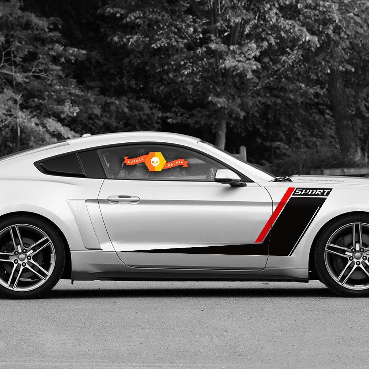 Ford Mustang Roush Style Side Stripes Graphics Stickers Decals Duo Color Any Year