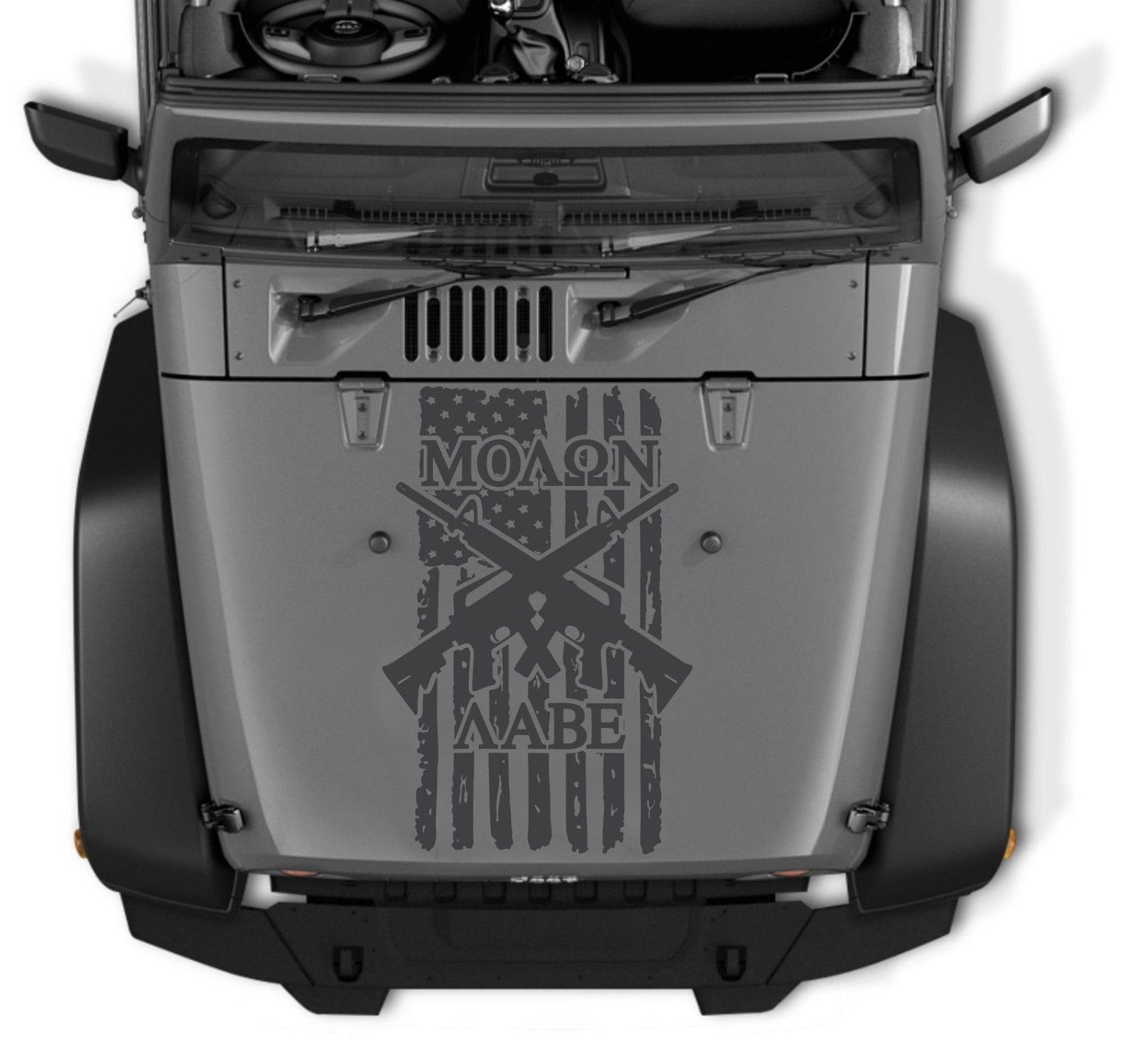 MOLON LABE USA Flag Distressed Wrangler Vinyl Hood Sticker Decal TJ LJ JK #1