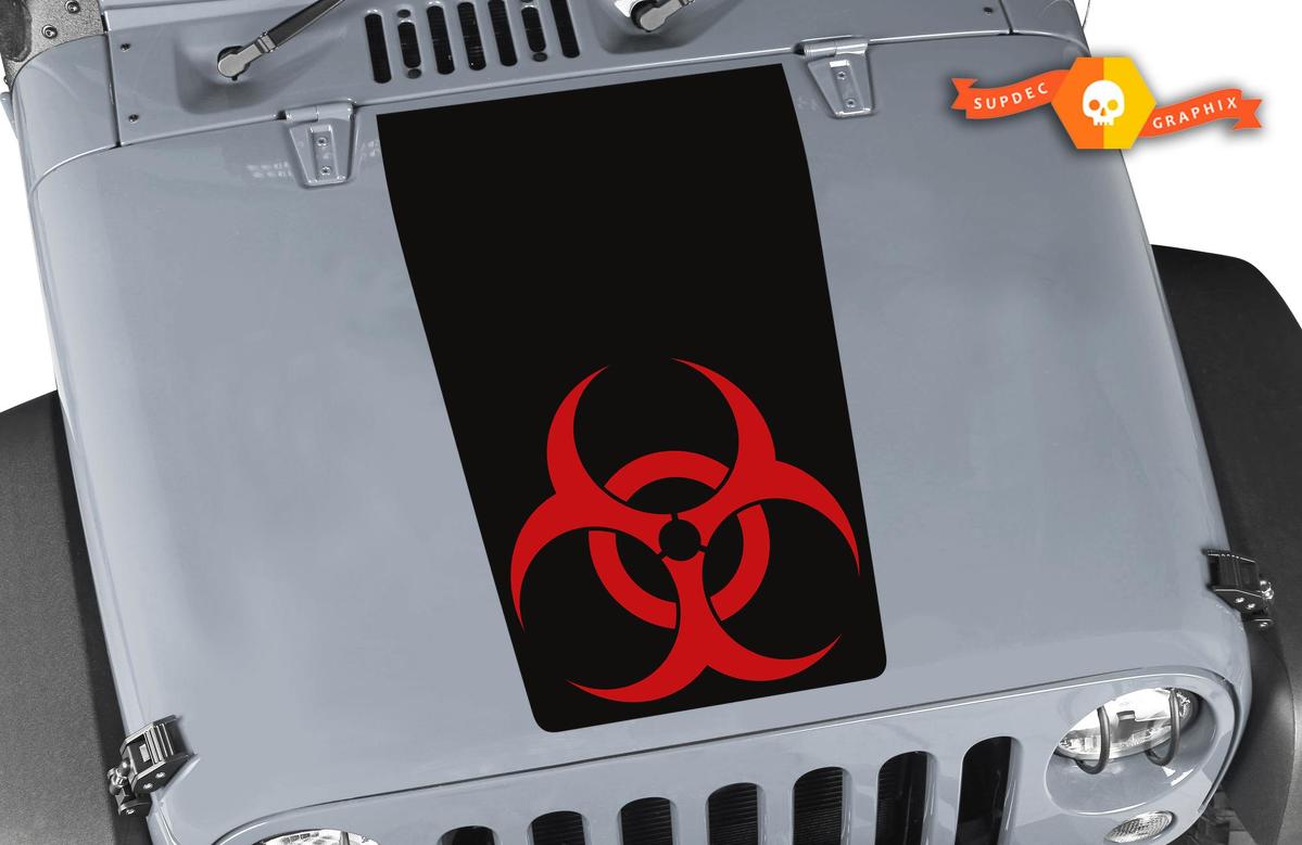 Jeep Wrangler Blackouot Biohazard Vinyl Hood TWO COLORS Sticker Decal TJ LJ JK Unlimited