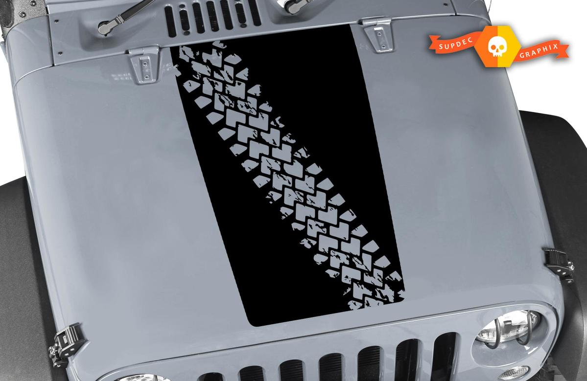 Jeep Hood Sticker Decal Wrangler Large Blackout Hood Vinyl Rubicon Sahara JK LJ TJ