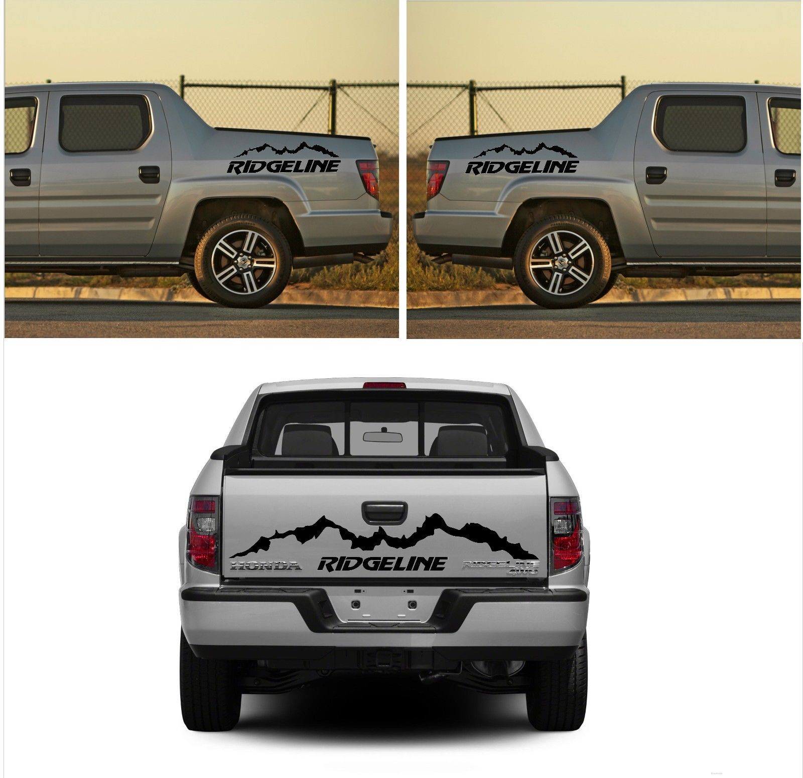 3X HONDA RIDGELINE rear and side vinyl body decal sticker graphics emblem logo