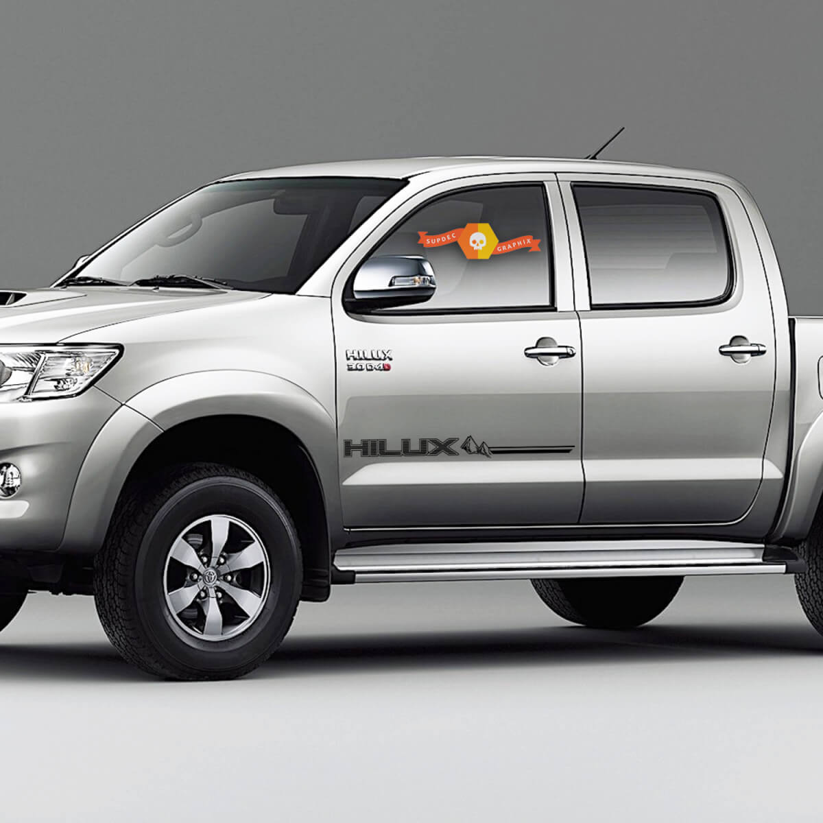 2PC hilux racing side stripe graphic Vinyl sticker for TOYOTA HILUX decals