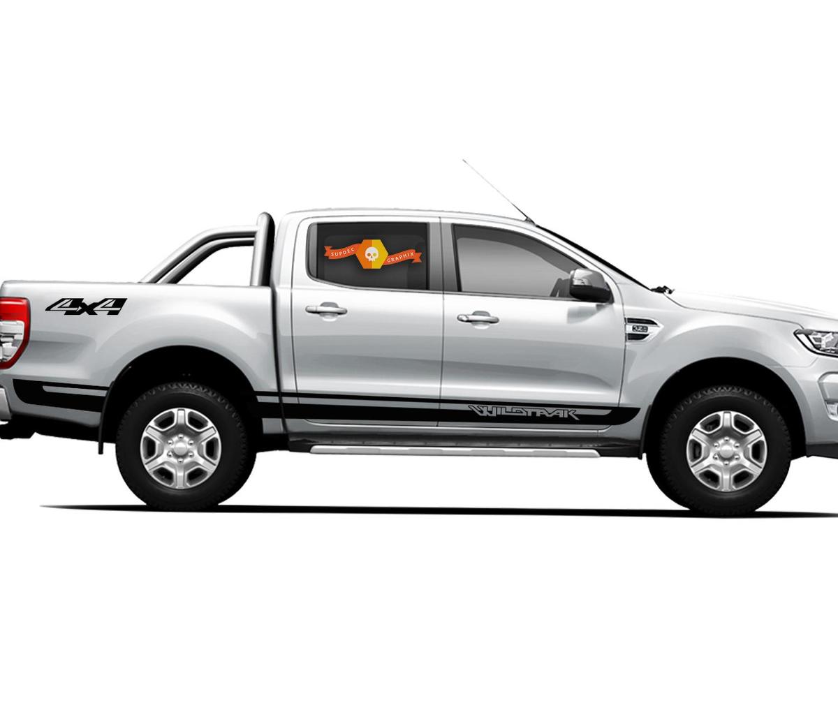 Gradient side stripe 4x4 graphic Vinyl sticker for Ford ranger decals kit