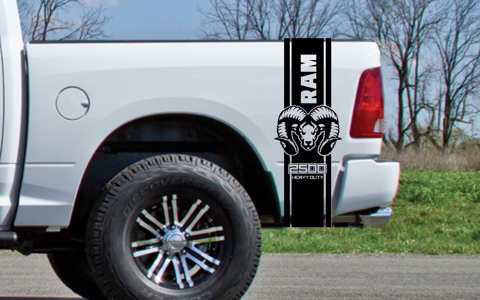 2X Dodge Bed Fender Decals RAM HEMI 3500 2500 HEAVY DUTY vinyl body decal stickers