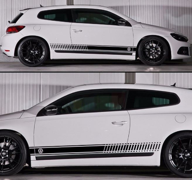 Stickers Decal for VW Volkswagen Scirocco Stripe Body Kit LED Side 