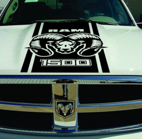 Hood Sticker Decal Vinyl Stripes for DODGE Ram Hemi 1500 2500HD 3500HD Rebel SRT New