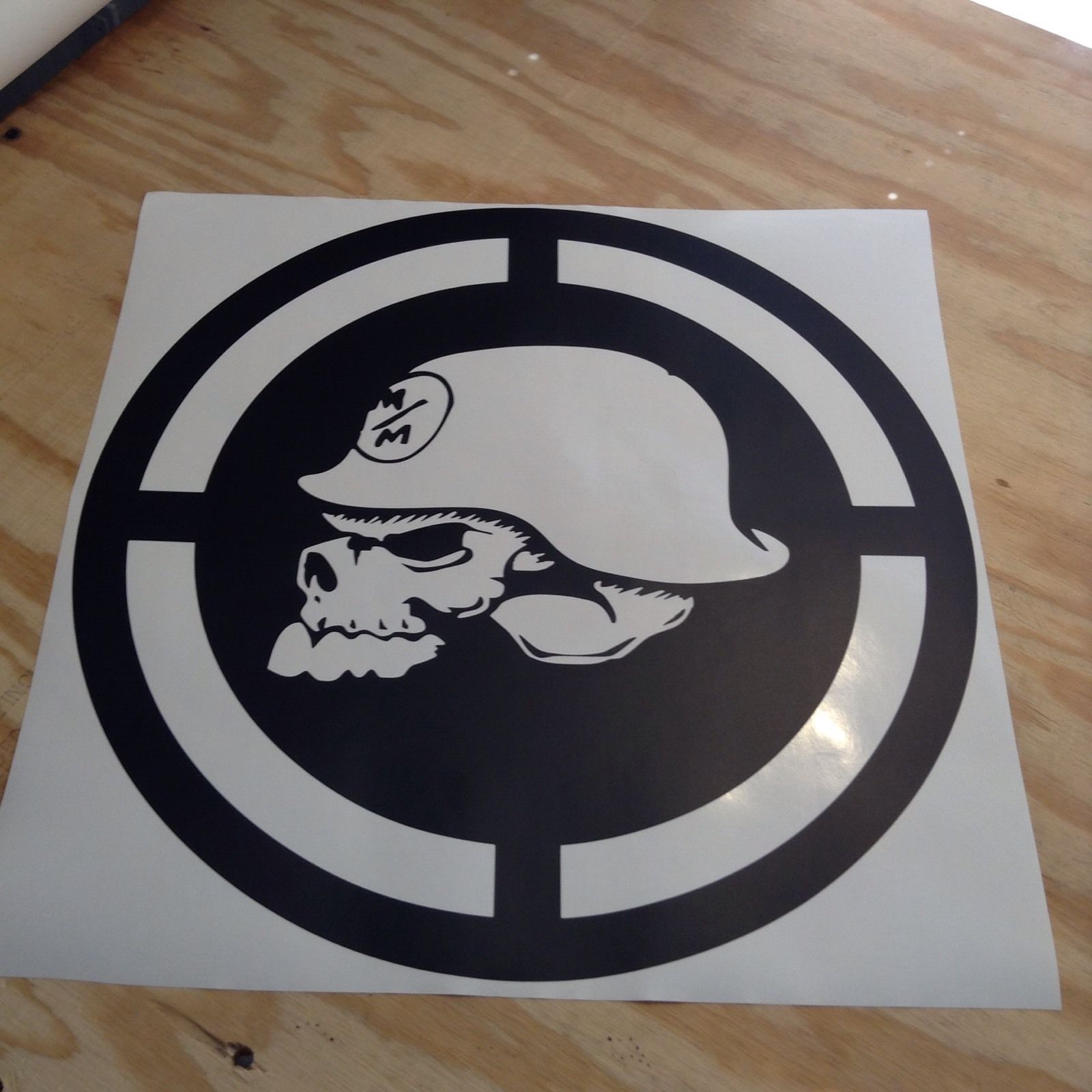 Jeep Wrangler Metal Mulisha Skull Vinyl Hood Sticker Decal JK TJ LJ 20  x 20