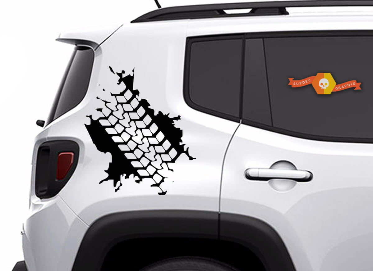 JEEP RENEGADE viny decals Tire tread mud splatter Rear Side decals stickers