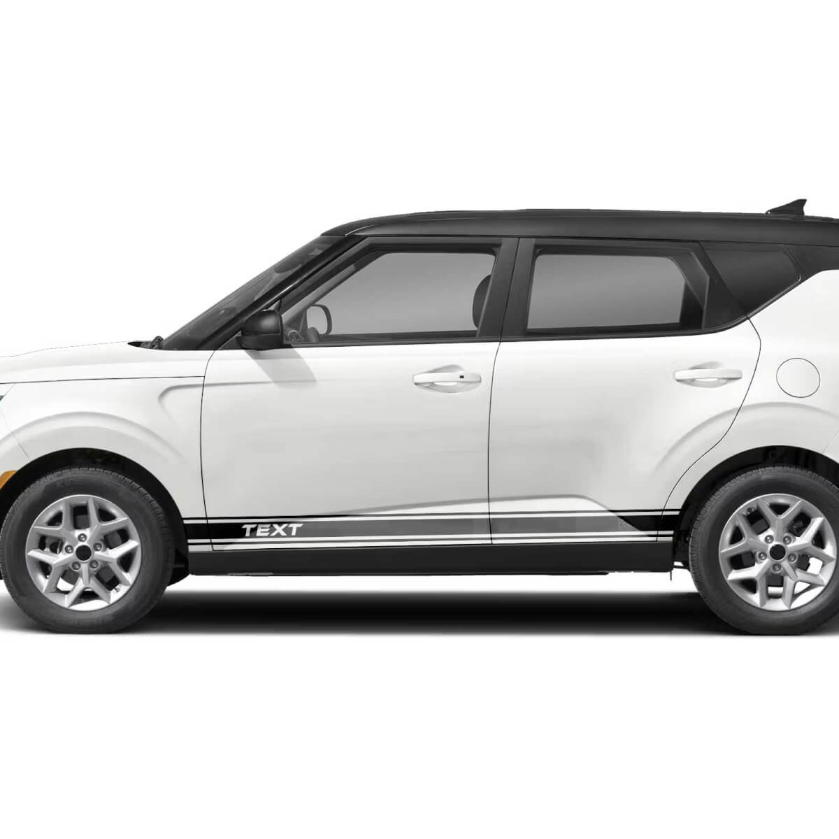 Side Door Racing Stripes Graphic Stickers Decals FOR KIA SOUL