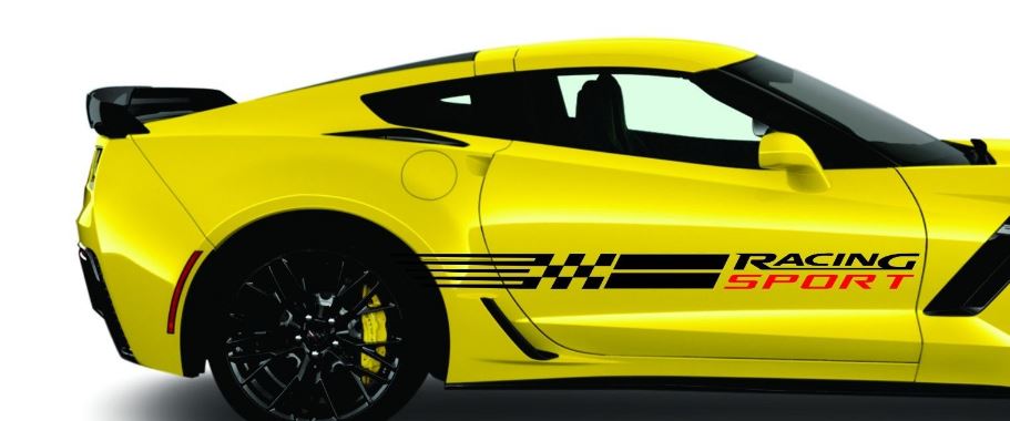 Corvette RACING SPORT STRIPES Vinyl Stickers Decals C3 C4 C5 C6 C7 ZO6 ZR1 Stingray More