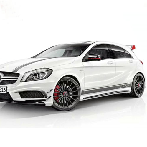 Full kits auto side skirt car sticker & car hood roof racing stripe for Mercedes-Benz
