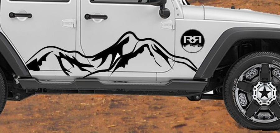 Jeep Sticker Decal | WRANGLER Side Hood Door Fender Window Sticker Decal rubicon sahara JK 4DR