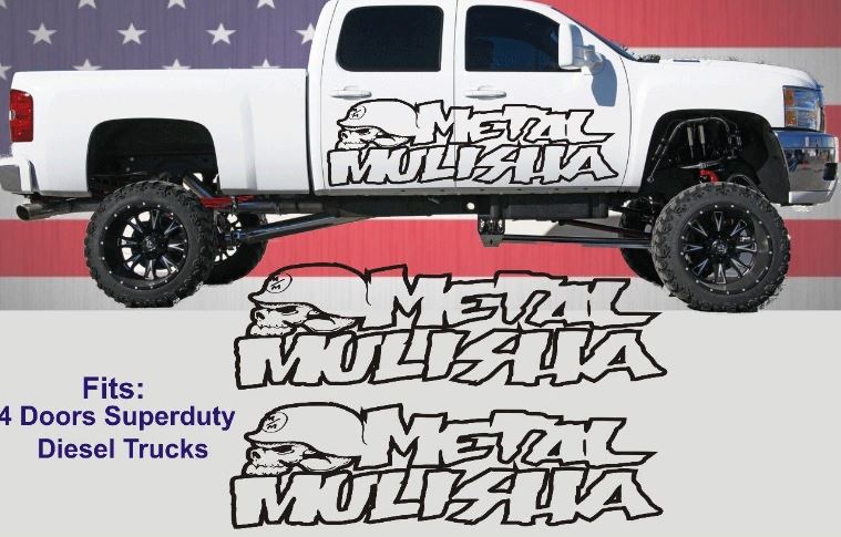 2 Metal Mulisha Vinyl Stickers Decals Gmc Chevy Ford F250 F350 Superduty Diesel Trucks