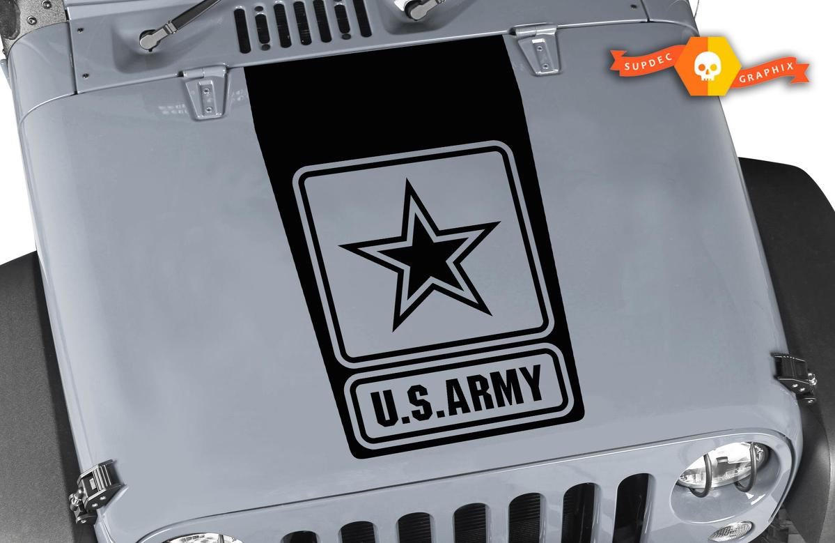 Jeep Wrangler Blackout US ARMY Vinyl Hood Decal Sticker JK JKU LJ TJ