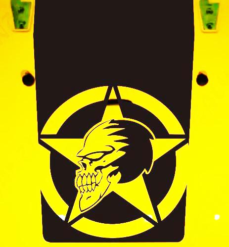 Jeep Wrangler Blackout Military Skull 1 Vinyl Hood Decal Sticker JK JKU LJ TJ